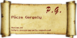 Pöcze Gergely névjegykártya